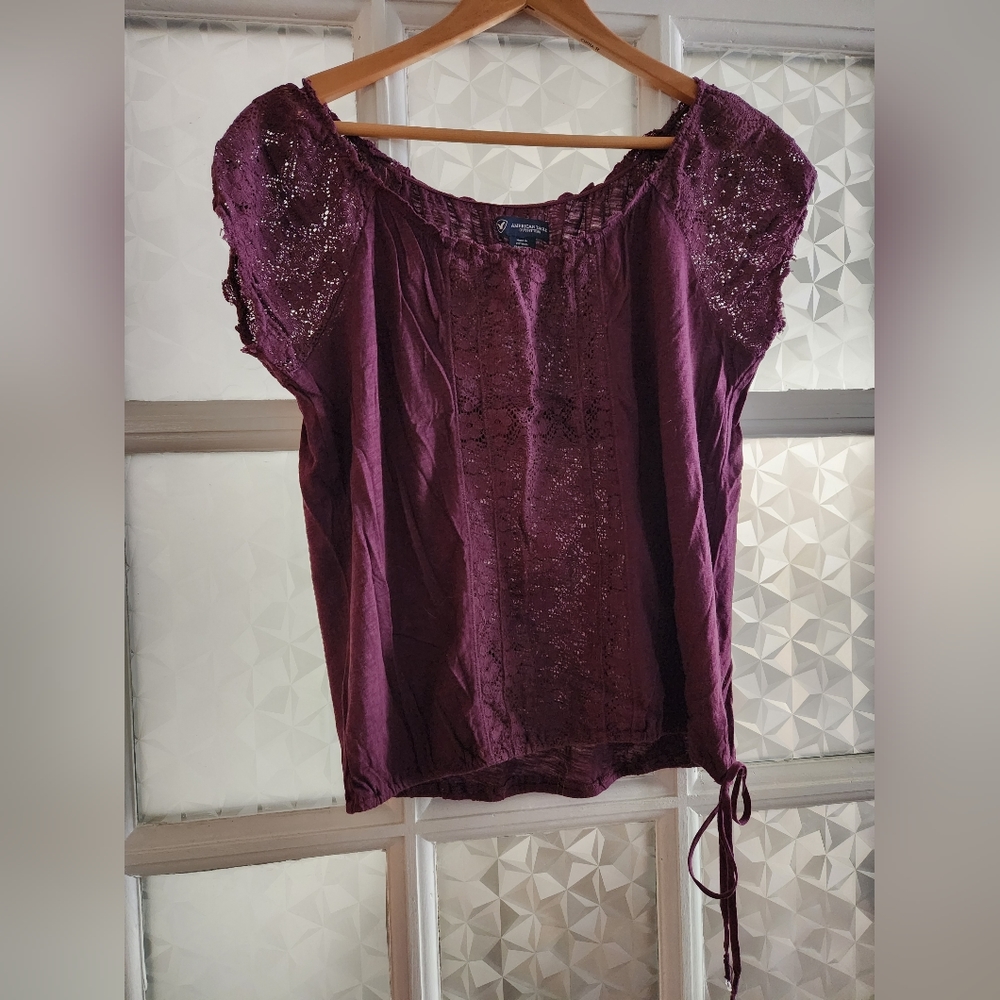 American eagle plum knit top